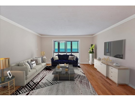 Virtually staged living space - Condo for sale at 1055 W Peppertree Dr #501aa, Sarasota, FL 34242 - MLS Number is A4517324